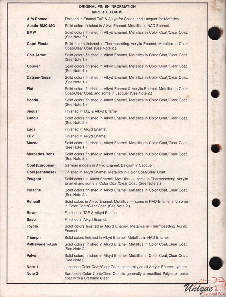 1978 Ford Paint Charts Import DuPont 13